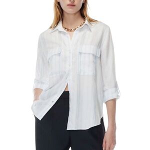 Babaton Utility long sleeve button down striped top size M excellent condition